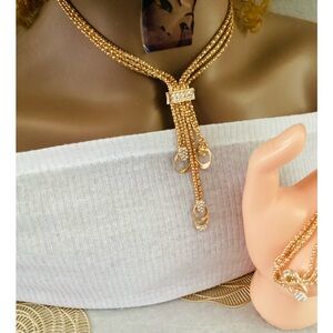 2pcs sets fashion, gold color statement, necklace woman. Any occasion small.